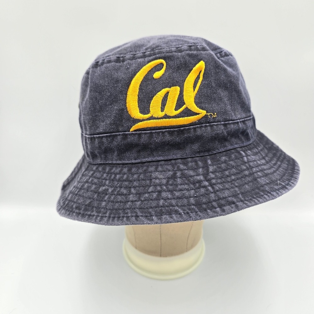 Cal Bears UC Berkeley Bucket Hat Blue Faded Embroidered NCAA Retro Y2K